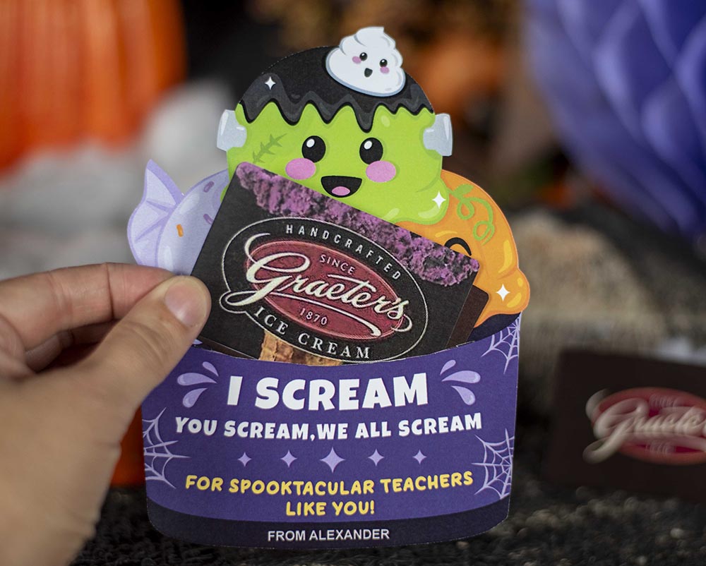 printable Halloween Ice cream gift card holder printable Halloween Ice cream gift card holder